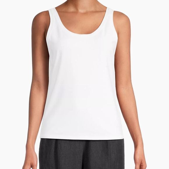 Eileen Fisher scoop neck tank White‎ XS/TP NWT in packaging - Picture 1 of 8